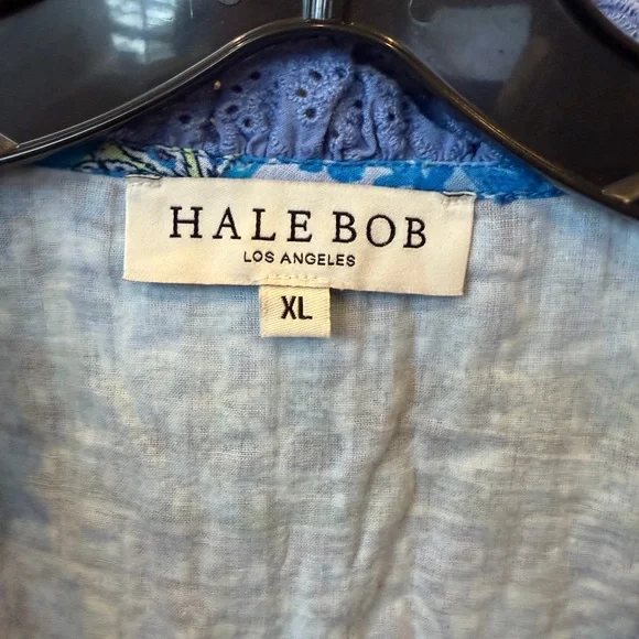 Hale Bob Women's Blue and White Patterned Blouse - Picture 3 of 5